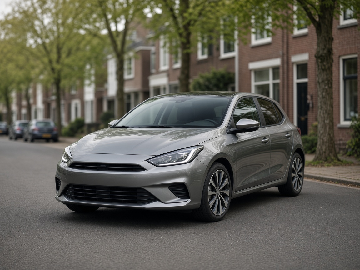 Personenauto klaar voor verkoop op straat